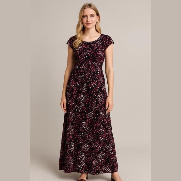 Midnight by Carole Hochman Dresses & Skirts - Carole Hochman Women's  Long Maxi Dress Size XS Black Pockets Tie NWOT